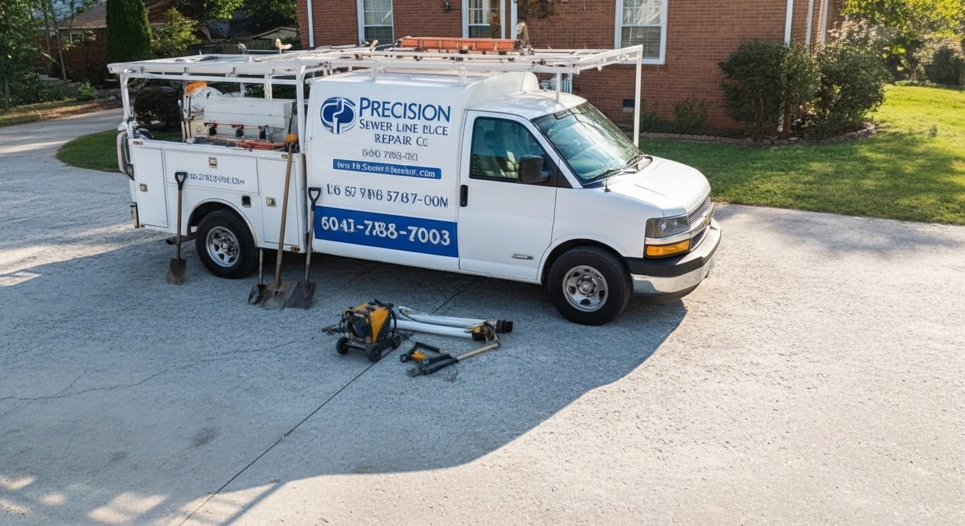 Precision Sewer Line Repair CO service vehicle in Charlotte NC